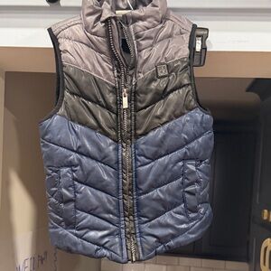Calvin Klein Quilted Vest in Blue and Black